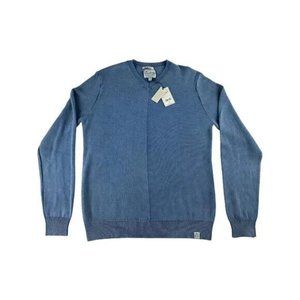Lucky Brand Welterweight Pullover Sweater Mens Medium Blue V Neck Long Sleeve